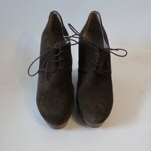 Womens Roberto del Carlo Dark Brown Suede Platform Lace Up Booties 40 US/9.5 -10
